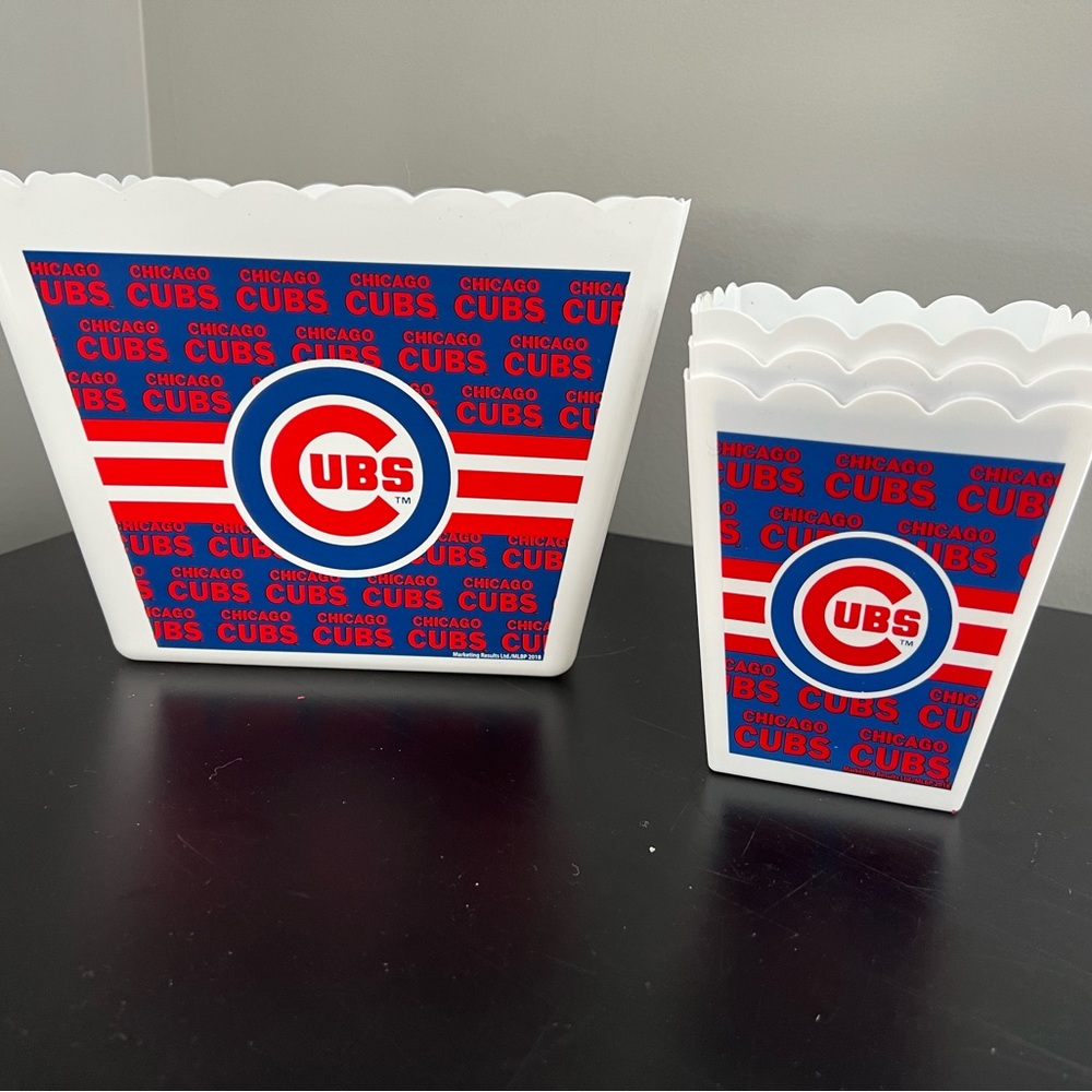 Chicago Cubs Popcorn Bucket And 3 Pack Small Popcorn Bucket